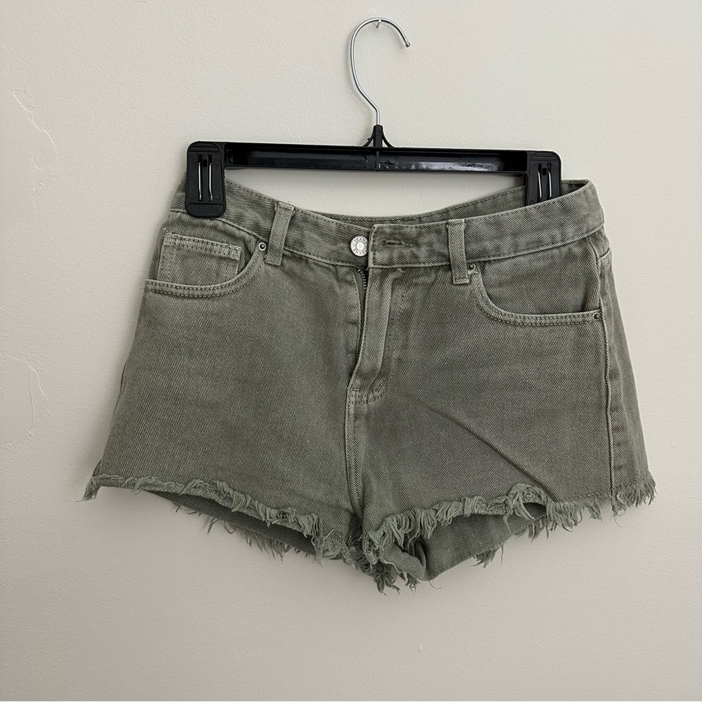 Green Denim Shorts